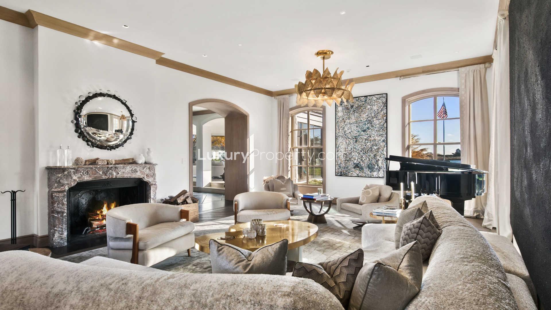 Luxurious Normandy estate villa with lush gardens at 412 First Neck Lane, Hamptons