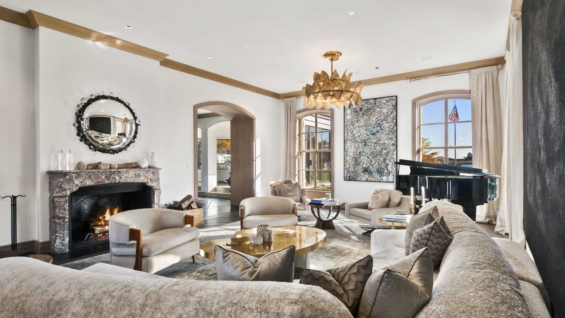 Luxurious Normandy estate villa with lush gardens at 412 First Neck Lane, Hamptons