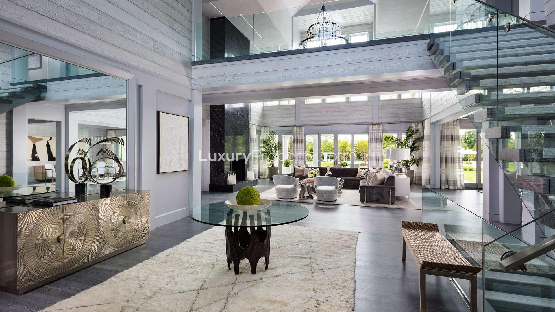 Rooftop putting green with outdoor kitchen at luxury Hamptons villa for sale