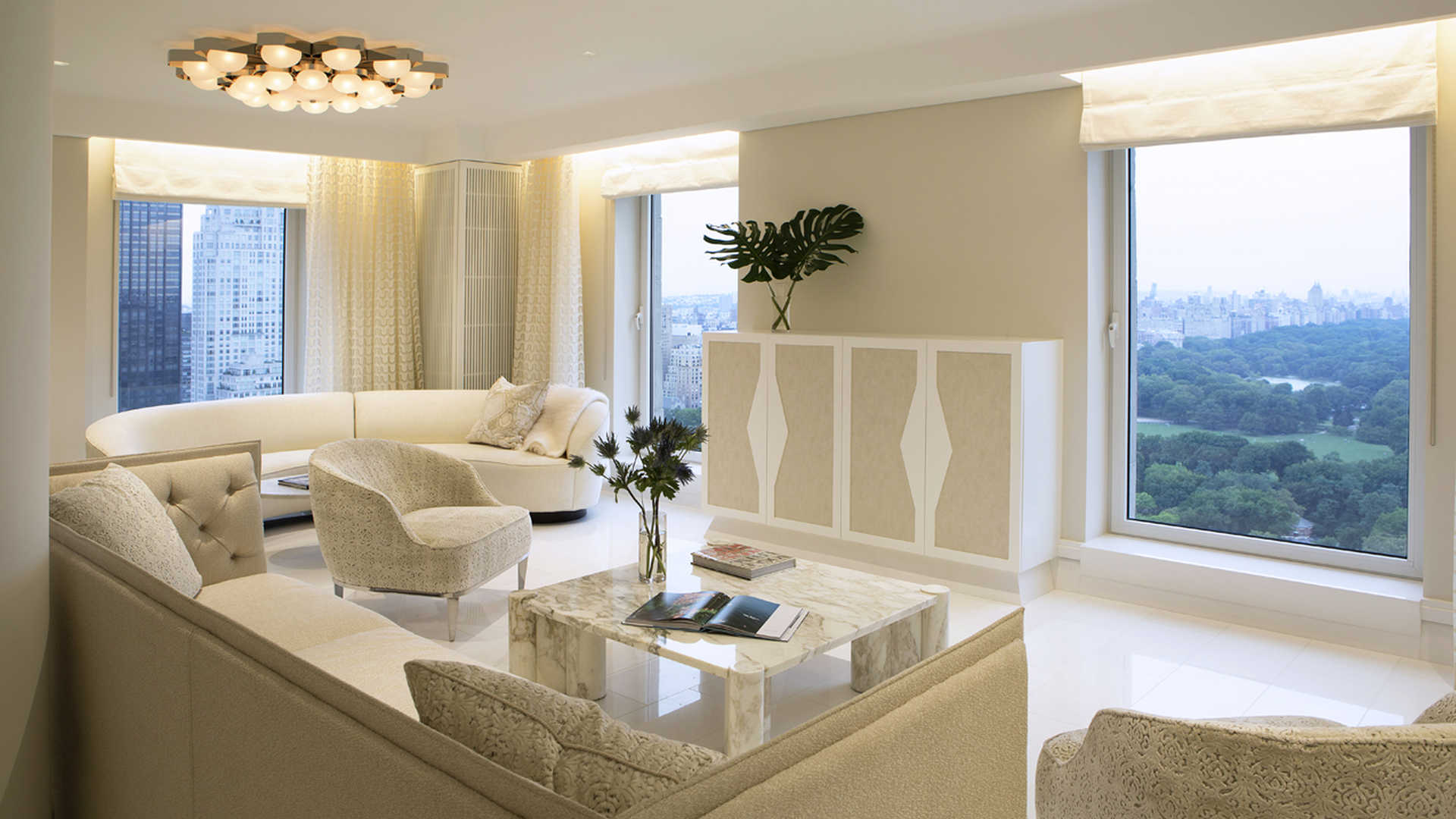 Luxurious Manhattan apartment bedroom with stunning Central Park view, 106 Central Park South