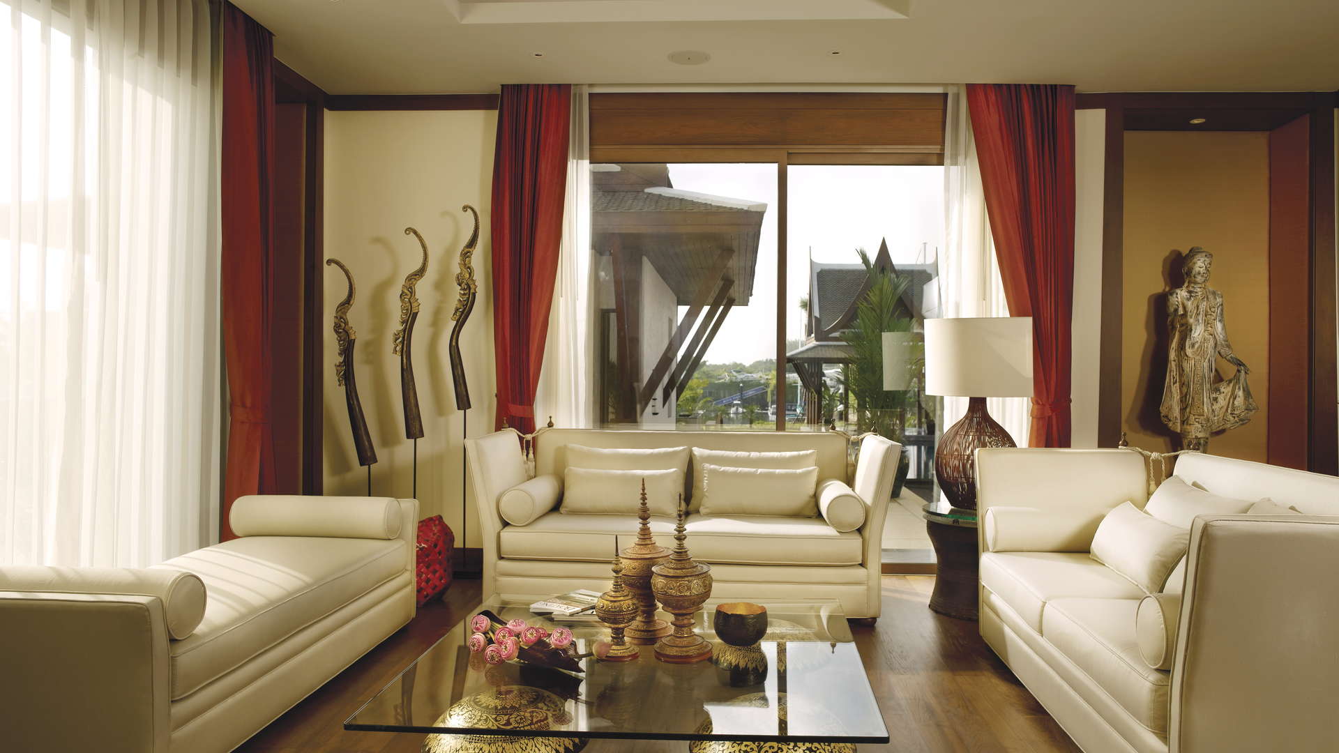 Luxurious living room in 5-bedroom villa, Royal Phuket Marina, Thailand, spacious seating area