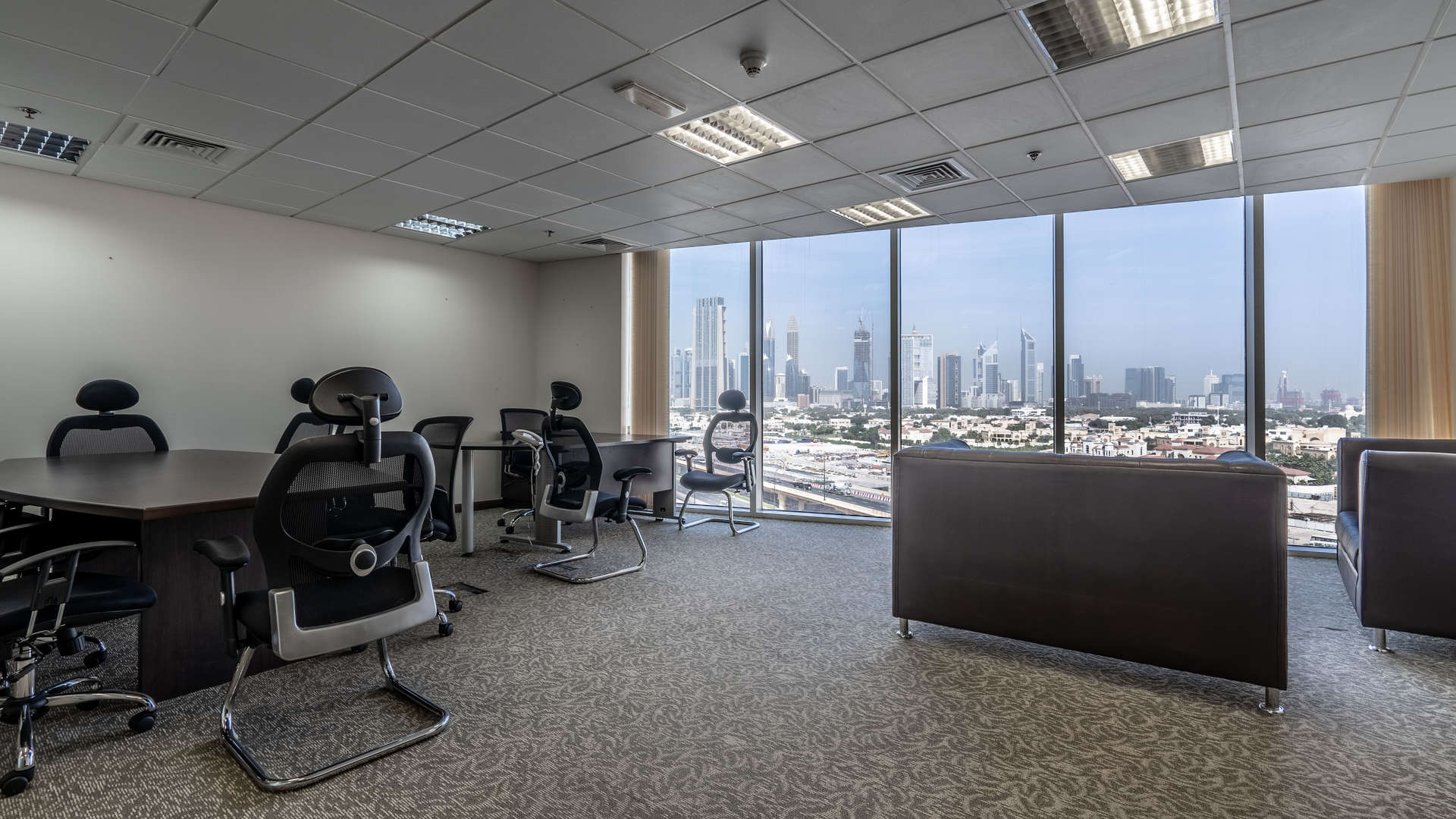 Modern conference room in Crystal Tower, Business Bay office for sale, sleek design