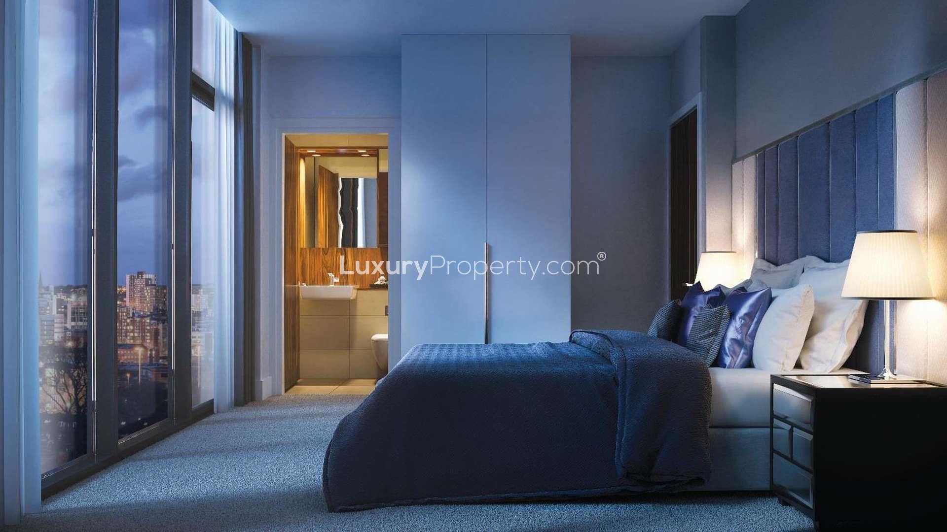 Modern kitchen in 1-bedroom apartment for sale in Stadia Three, Wimbledon, London