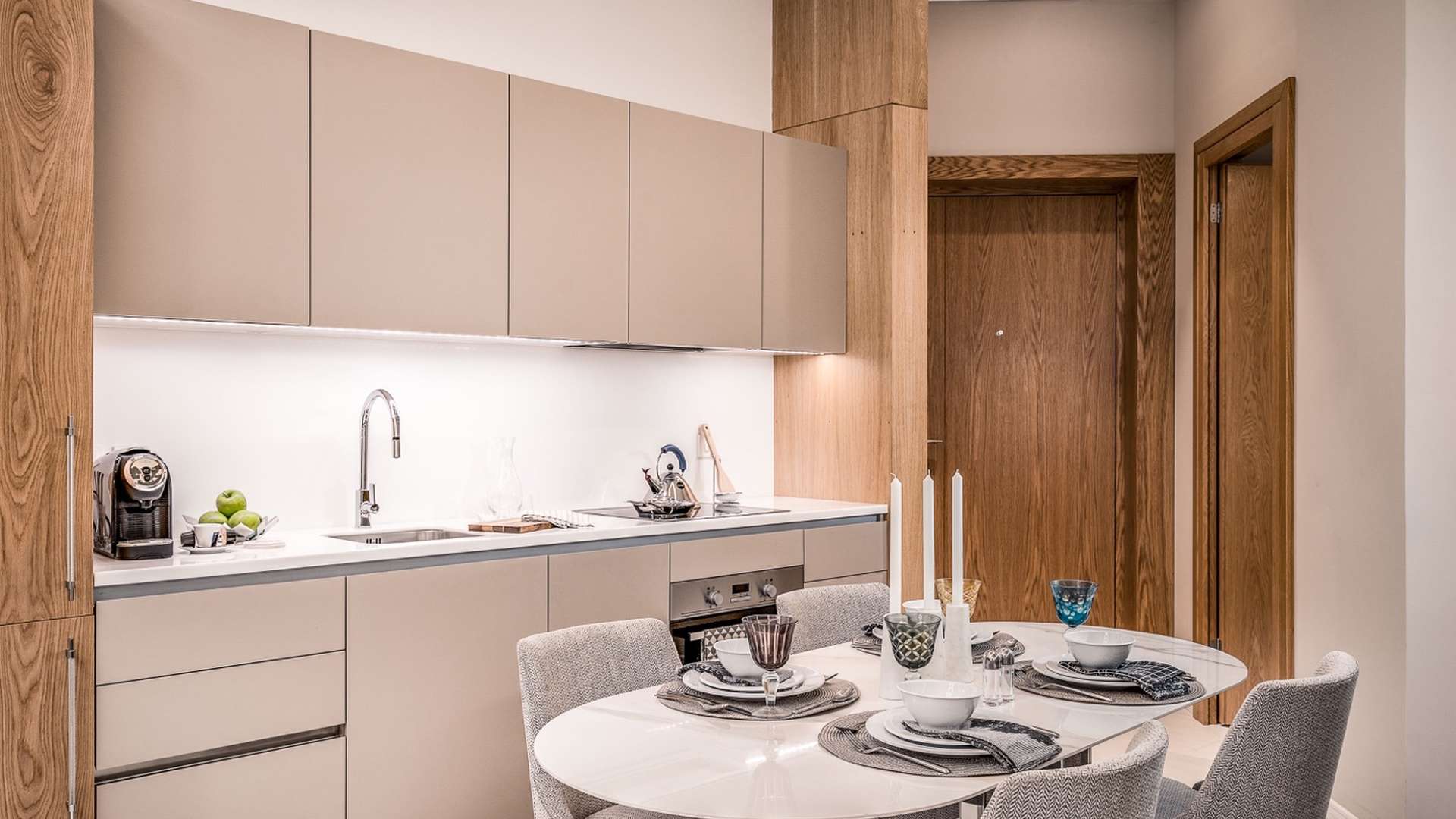 Luxurious one-bedroom duplex interior at SLS Dubai Hotel & Residences, Business Bay