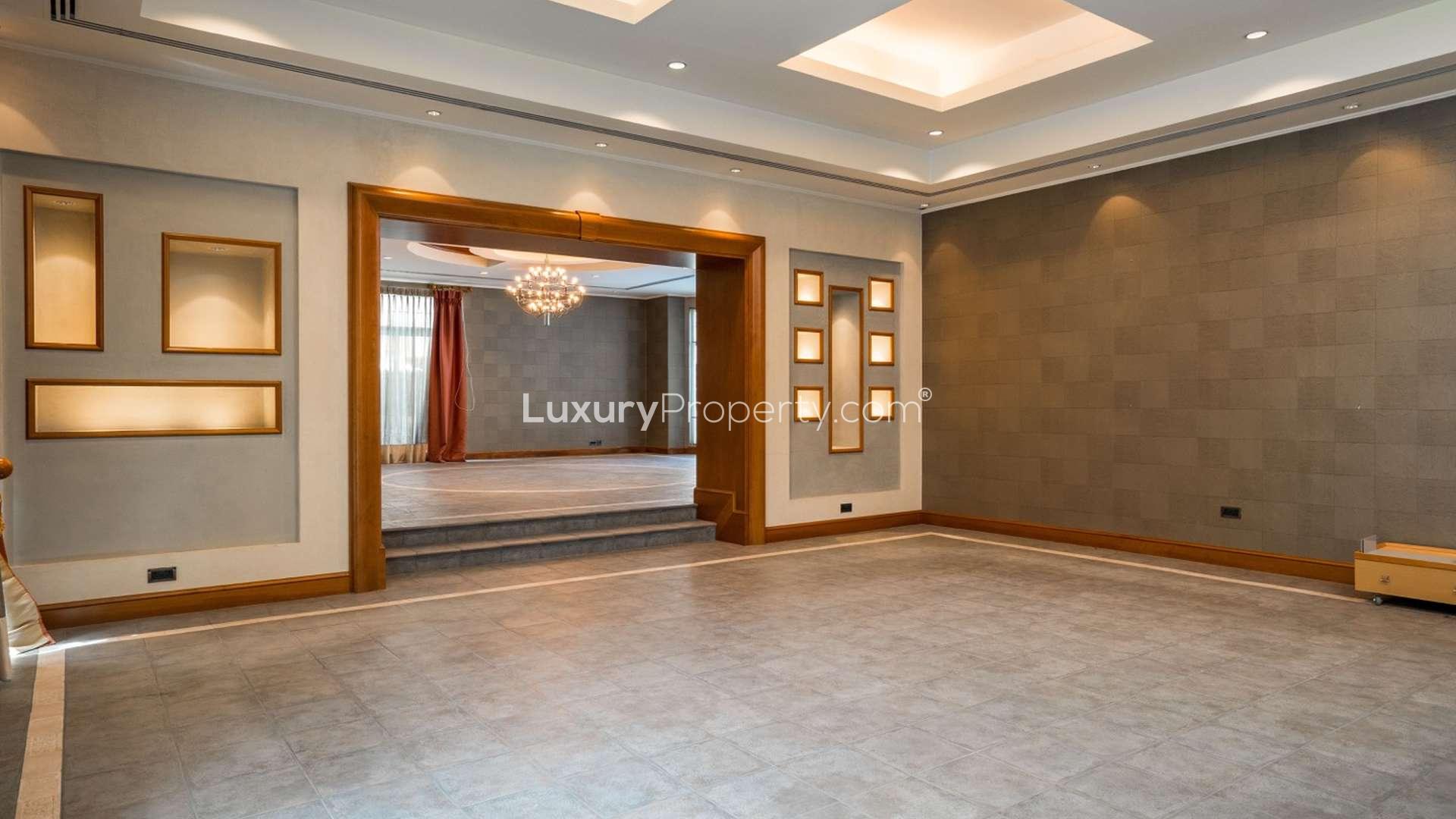 Modern kitchen in six-bedroom villa, Al Manara, Jumeirah, with sleek countertops and appliances