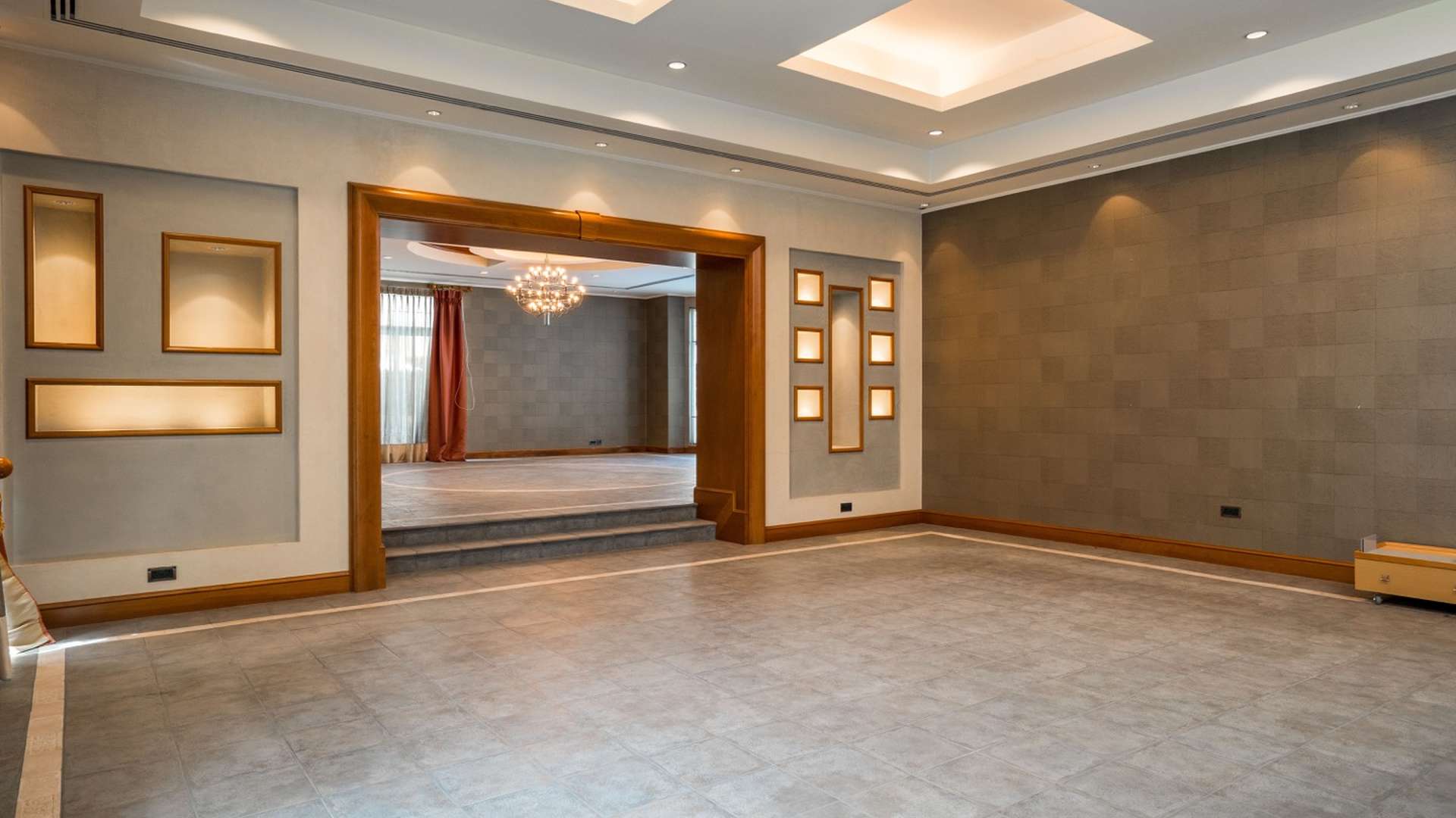 Modern kitchen in six-bedroom villa, Al Manara, Jumeirah, with sleek countertops and appliances