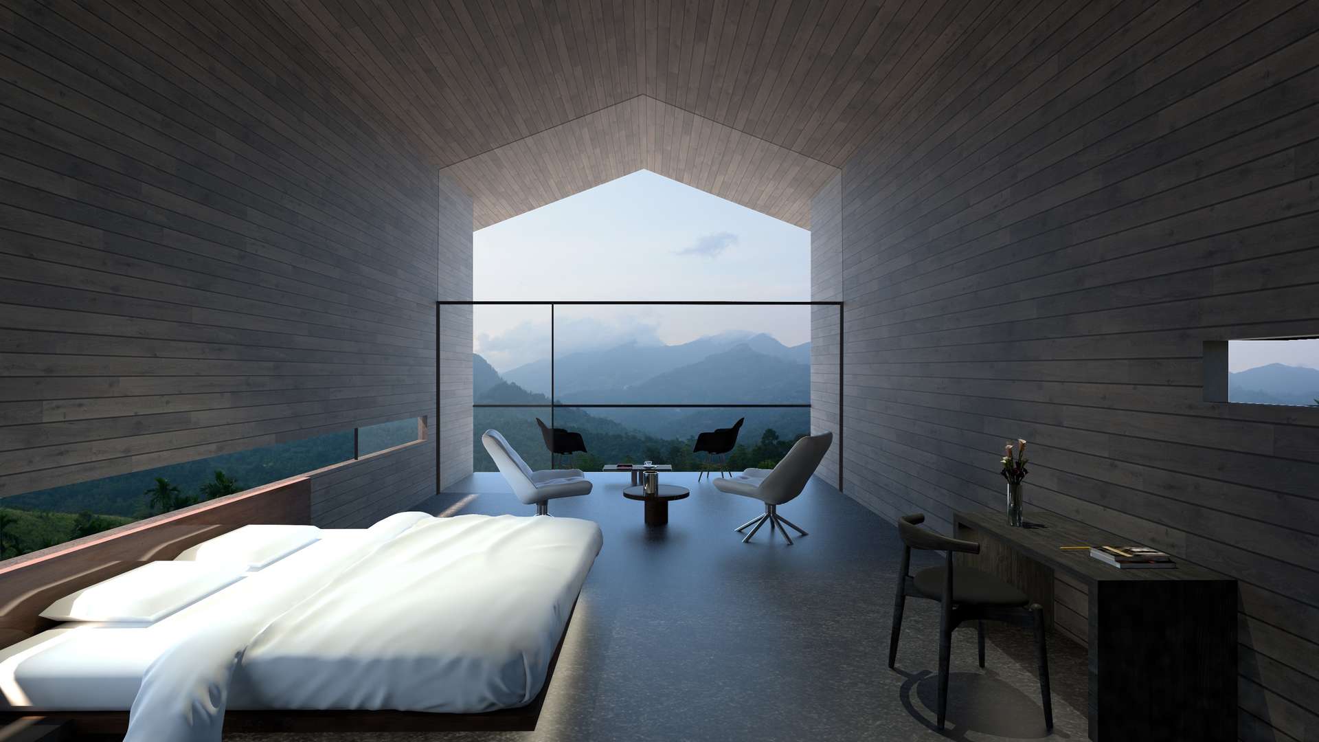 Modern living area with mountain views in Santani Residences, Kandy villa for sale