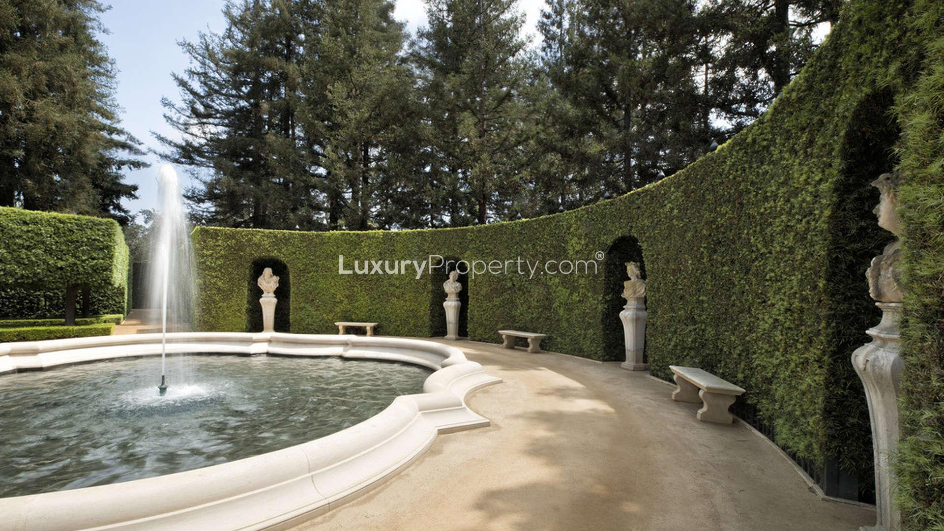 Exterior view of Chartwell, luxury villa estate in Bel Air, Los Angeles for sale