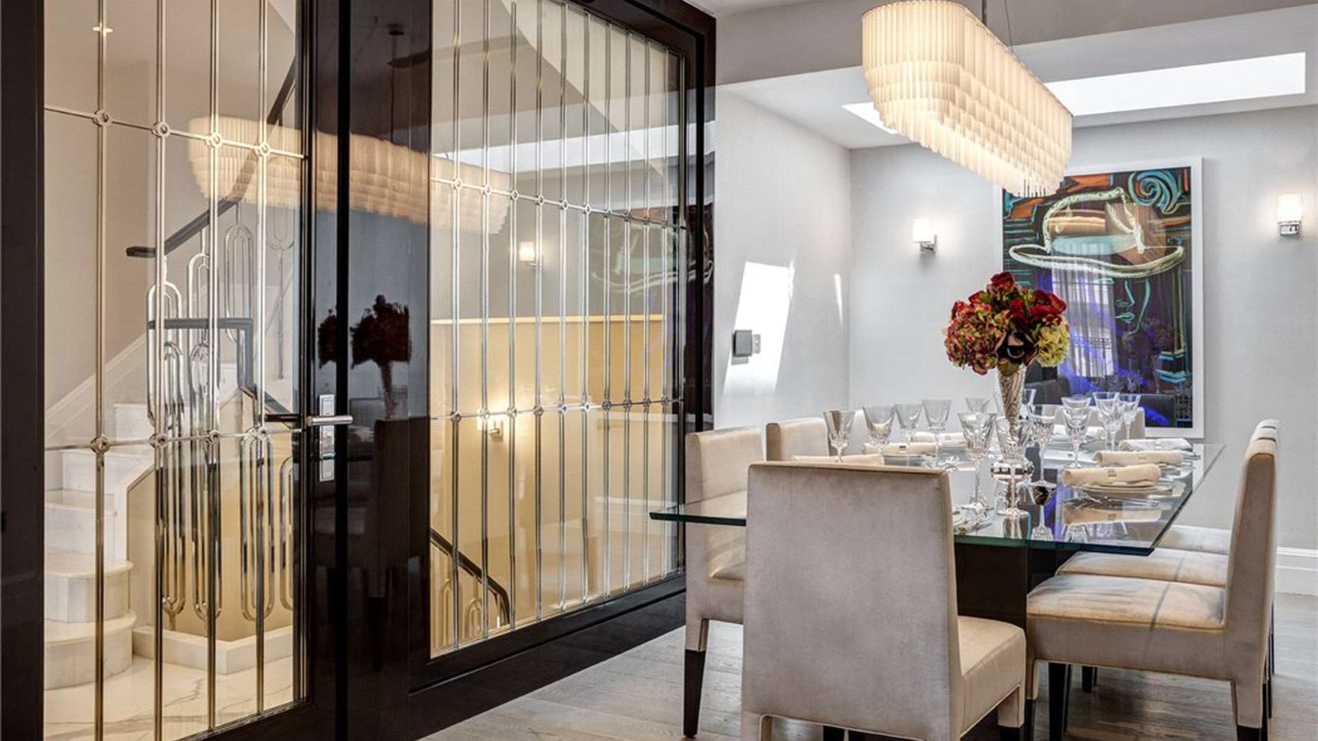 Luxurious living room in five-bedroom townhouse, South Street Mayfair, London