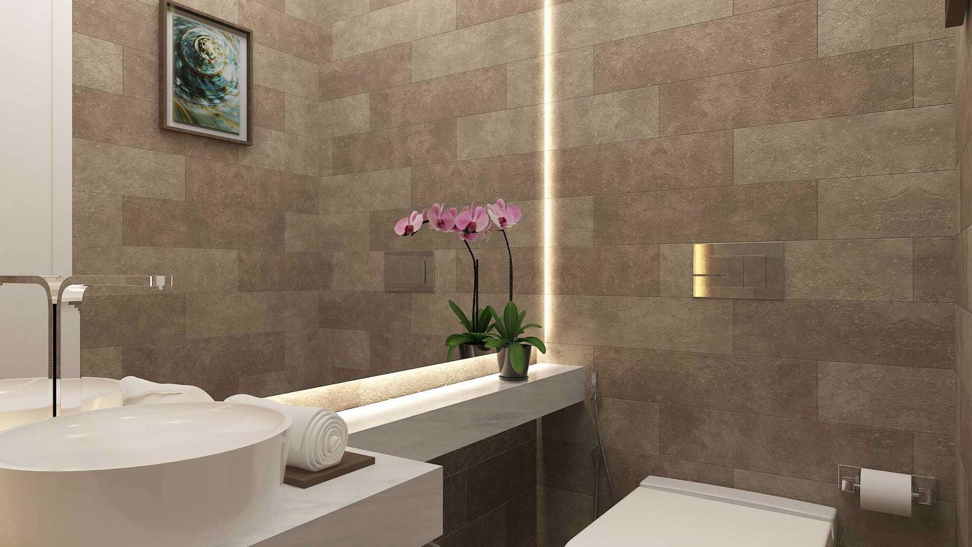 Luxurious bathroom in 2-bedroom Palm Jumeirah apartment, Seven Residences, for sale