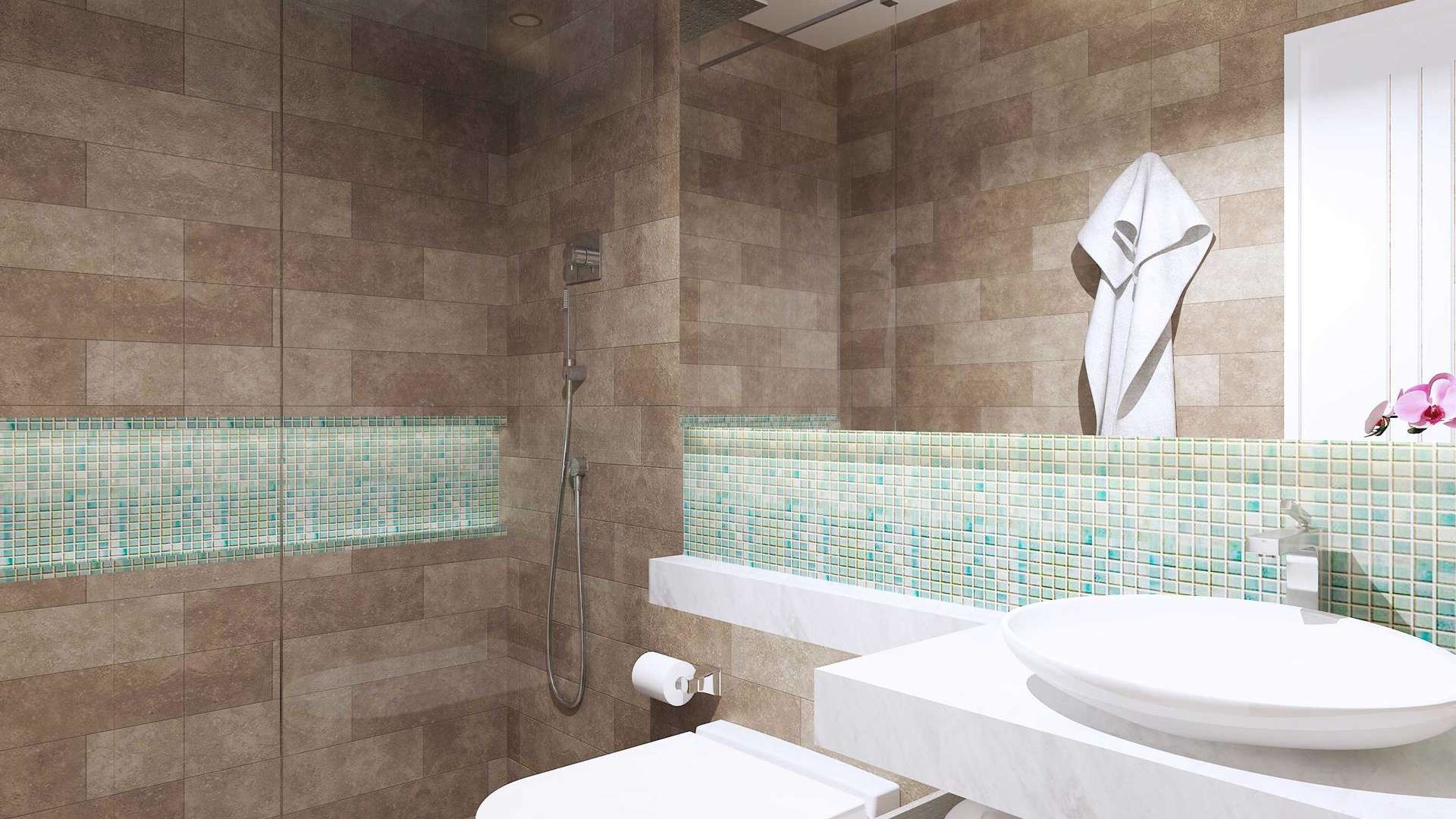 Modern kitchen in 2 BR Palm Jumeirah apartment, Seven Residences, with sleek cabinetry