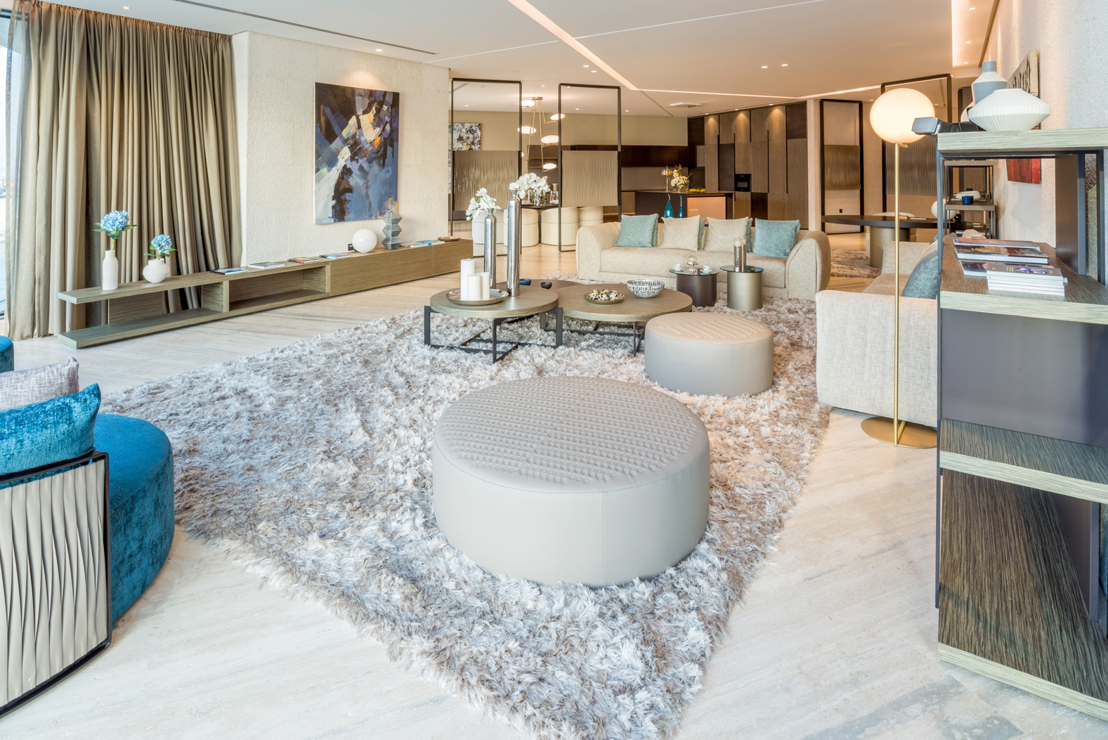 Luxurious bedroom in Volante apartment, Business Bay, Dubai, featuring modern furnishings and city view