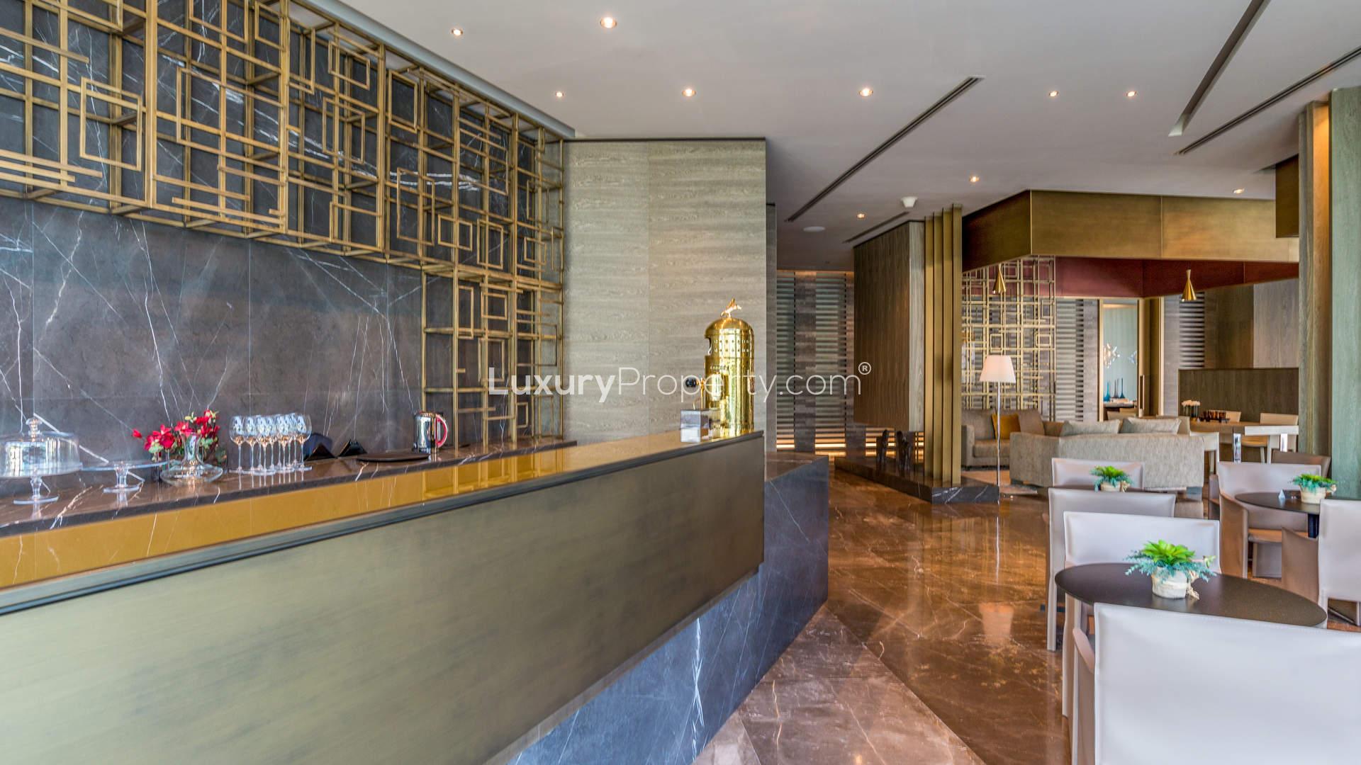 State-of-the-art gym in Volante Tower penthouse, Business Bay, featuring modern fitness equipment