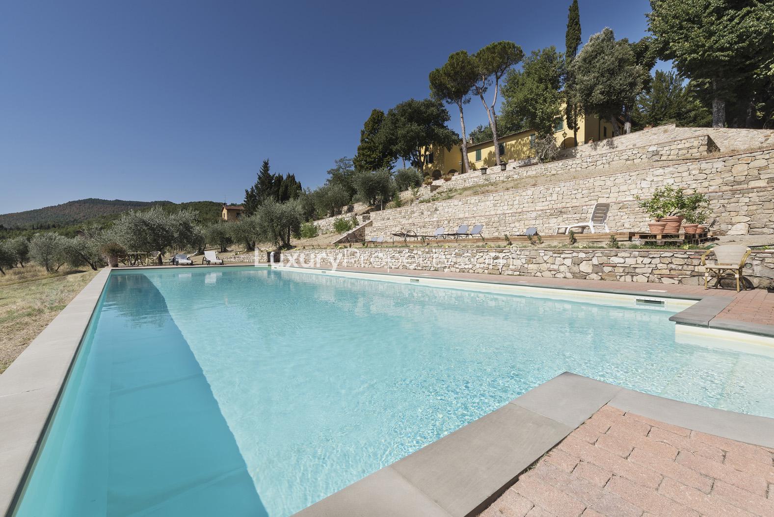 Luxurious villa pool with scenic hill views in Fiesole's Tenuta Con Vista, Florence