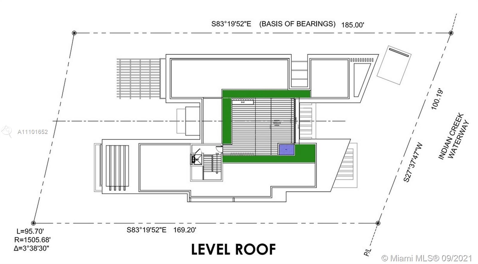 Luxurious Miami Beach villa with pool, modern design, surrounded by palm trees