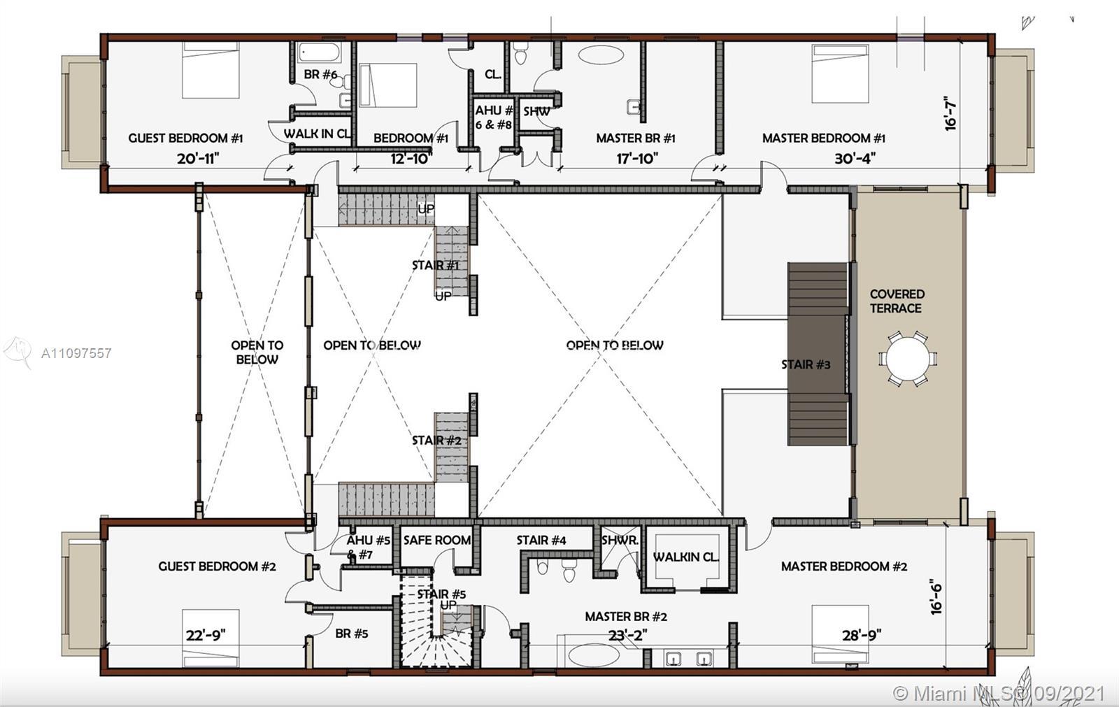 Floorplan of 7-bedroom villa, 3100 N Bay Rd, Miami, showcasing layout and design