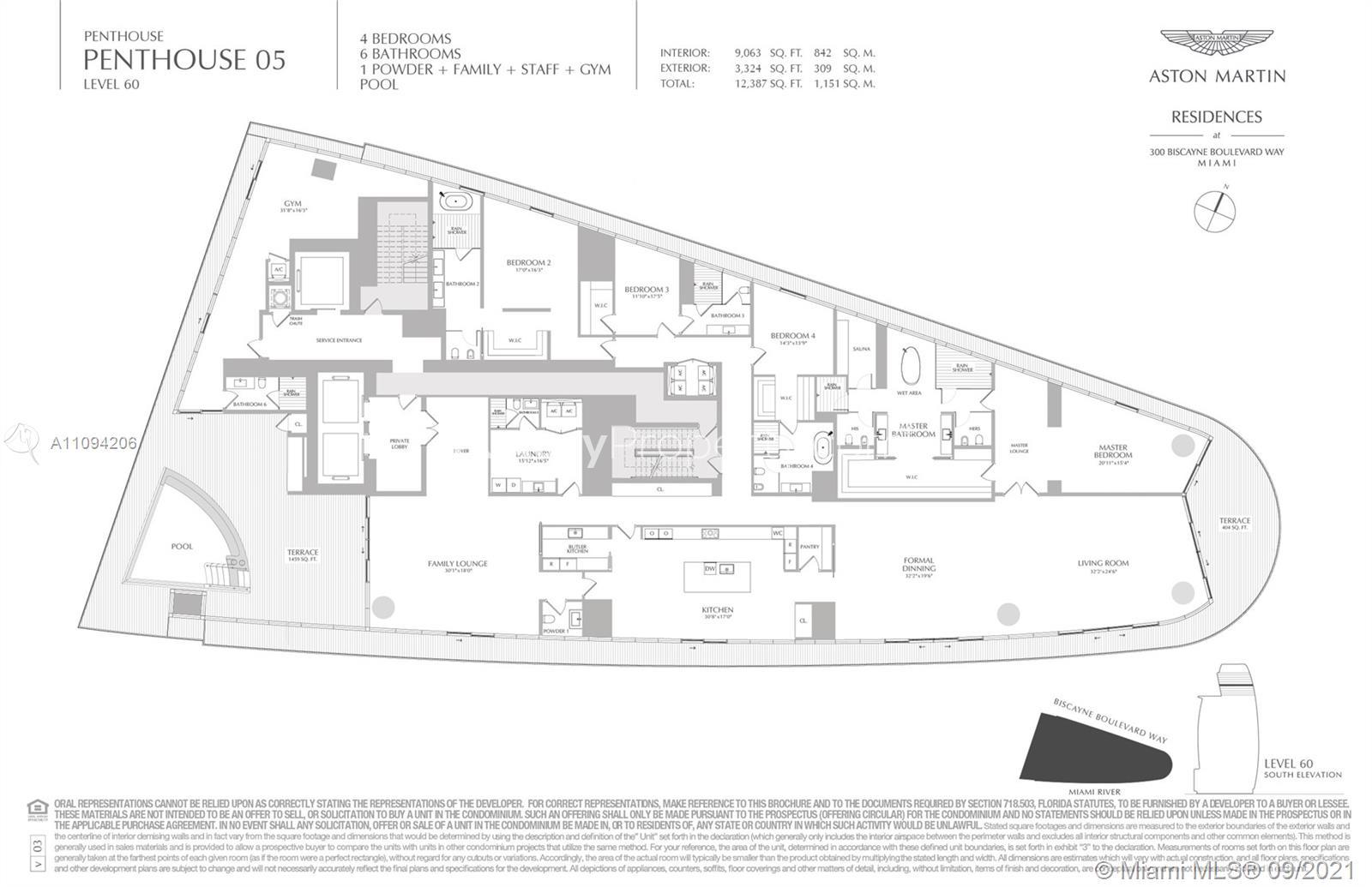 Luxurious modern living room in waterfront villa, Biscayne Blvd, Miami, with elegant furnishings