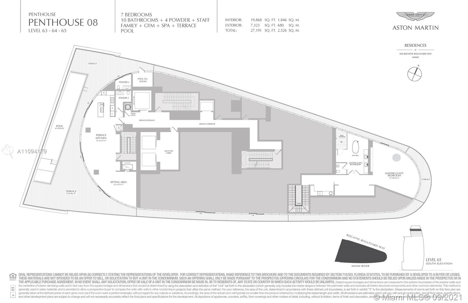 Luxurious Miami Beach penthouse living room with ocean view and modern furnishings