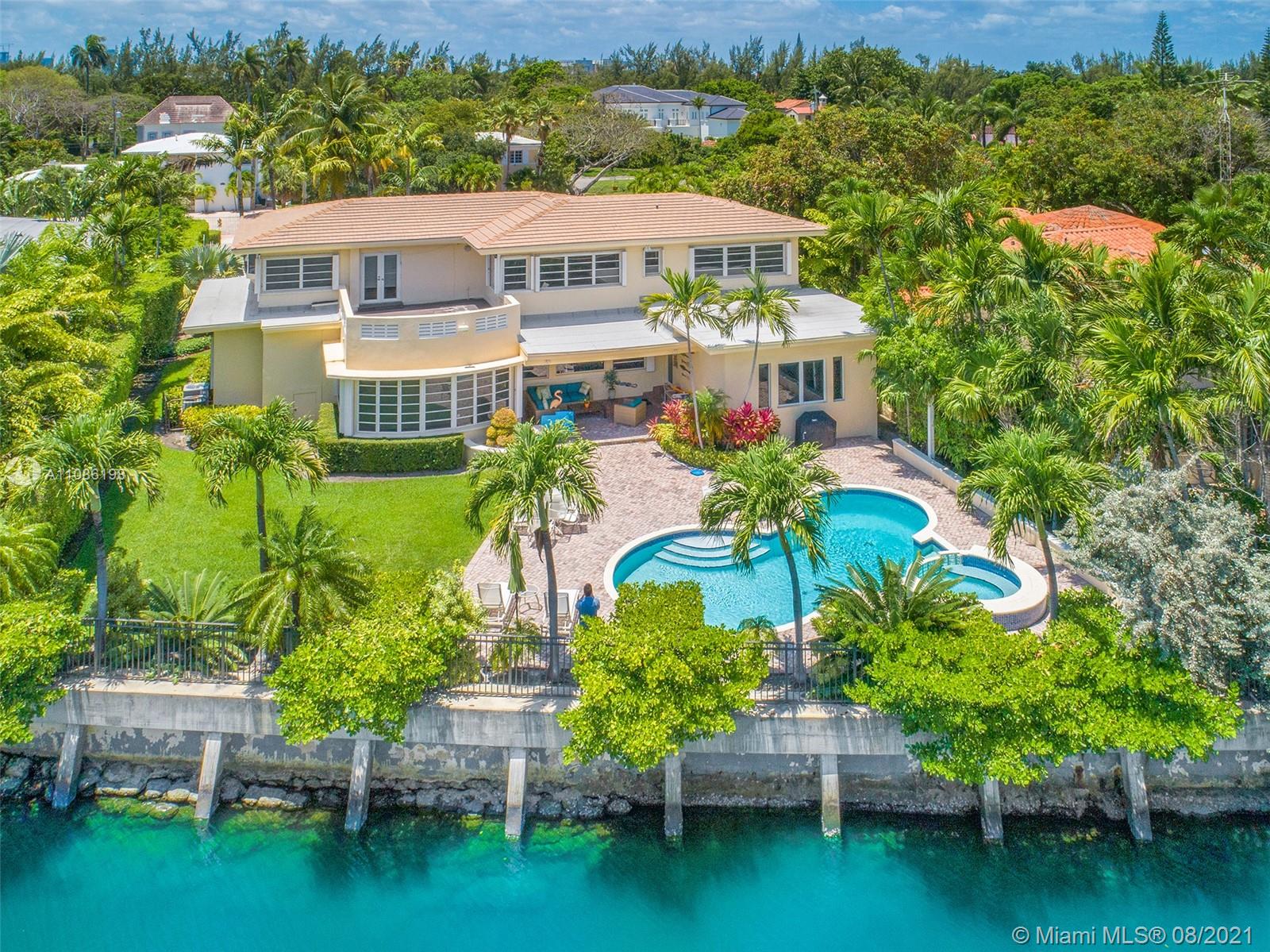 Luxurious five-bedroom Miami Beach villa with stunning canal views and modern architecture