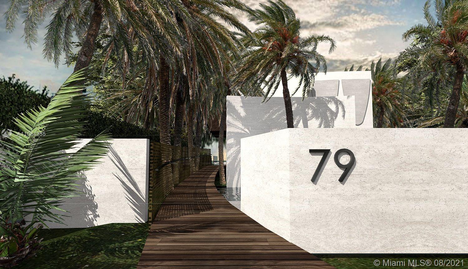 Modern five-bedroom villa with pool and palm trees in Miami, Florida, for sale