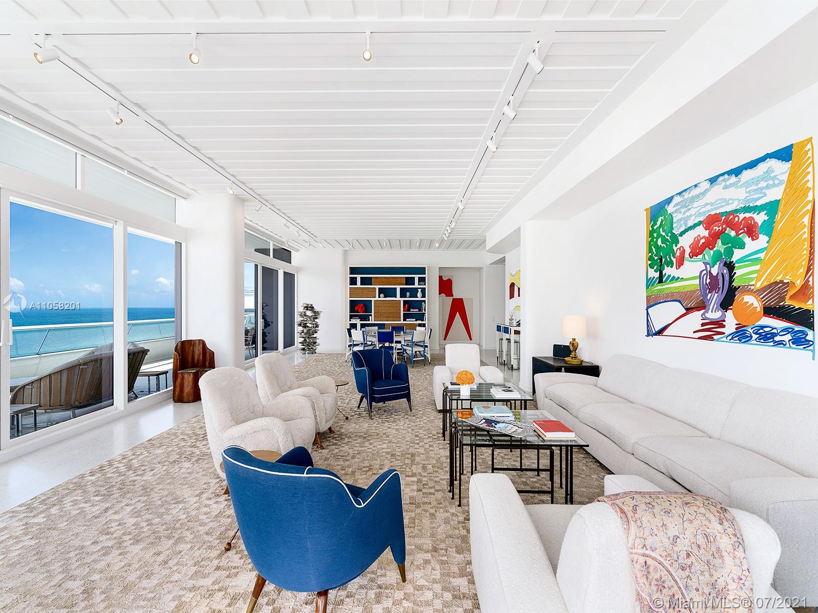 Dining area with ocean view in luxury villa, Faena House, Miami Beach
