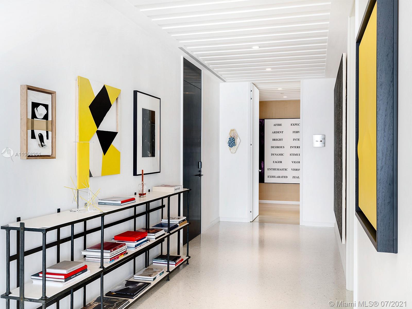 Luxurious living room with ocean view in Faena House, Miami Beach villa for sale