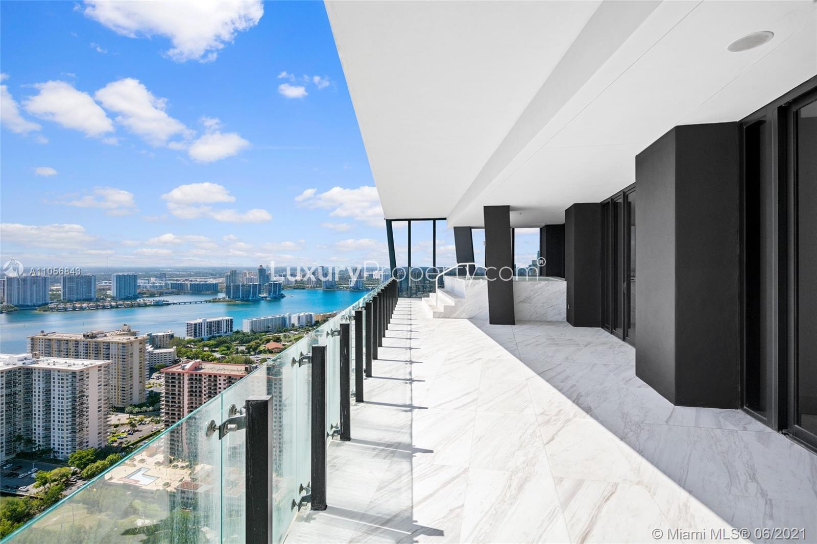 Aerial view of oceanfront near villa for sale, Collins Ave, Miami, Florida