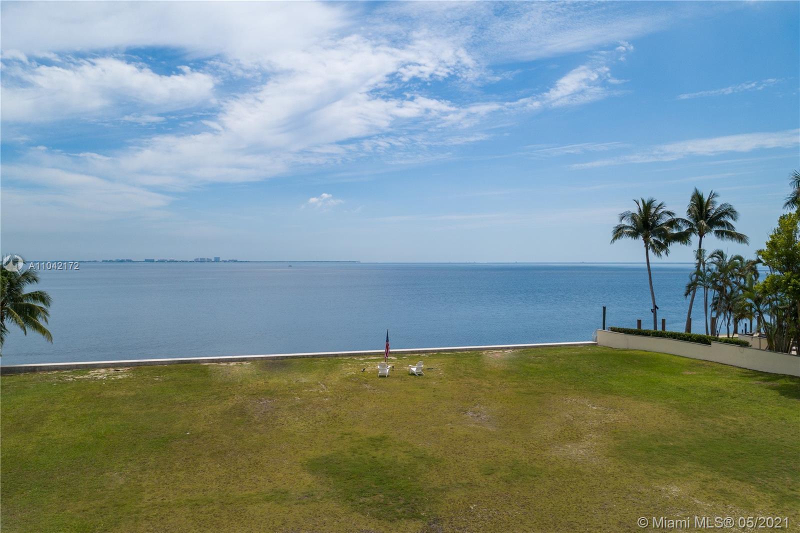 Aerial view of waterfront villa lot in Old Cutler Bay, Coral Gables, Miami for sale