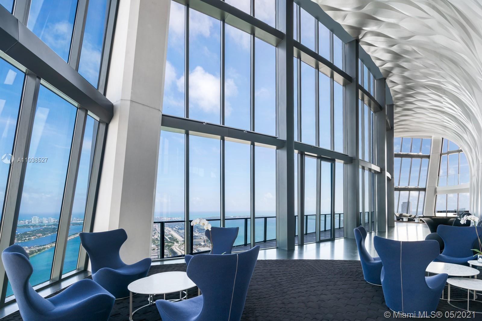 Aerial view from Miami Beach five-bed villa balcony showcasing Biscayne Bay and skyline