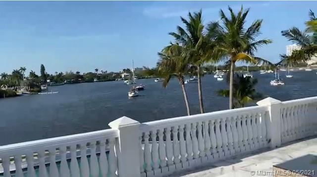 Waterfront view from luxury villa terrace at 900 S Northlake Dr, Hollywood, Florida