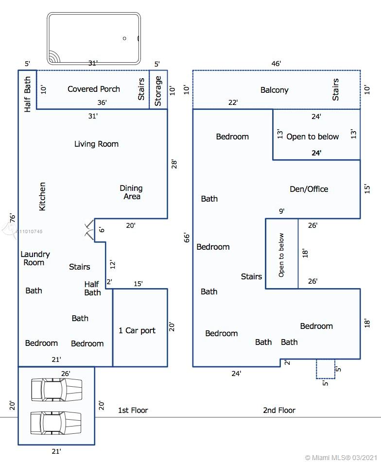 Ocean view Miami Beach villa with pool, wooden balcony, and spacious patio for sale