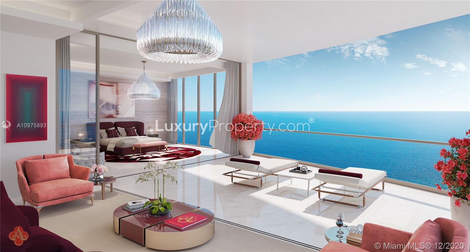 Luxurious Miami villa bathroom with ocean view, marble finishes, and modern fixtures