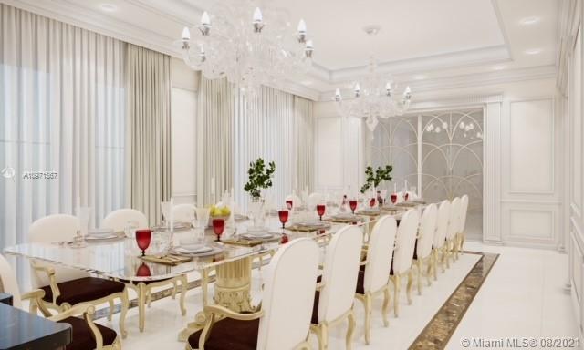 Brand new Miami villa with palm trees, spacious patio, and sunset view at 361 Los Pinos