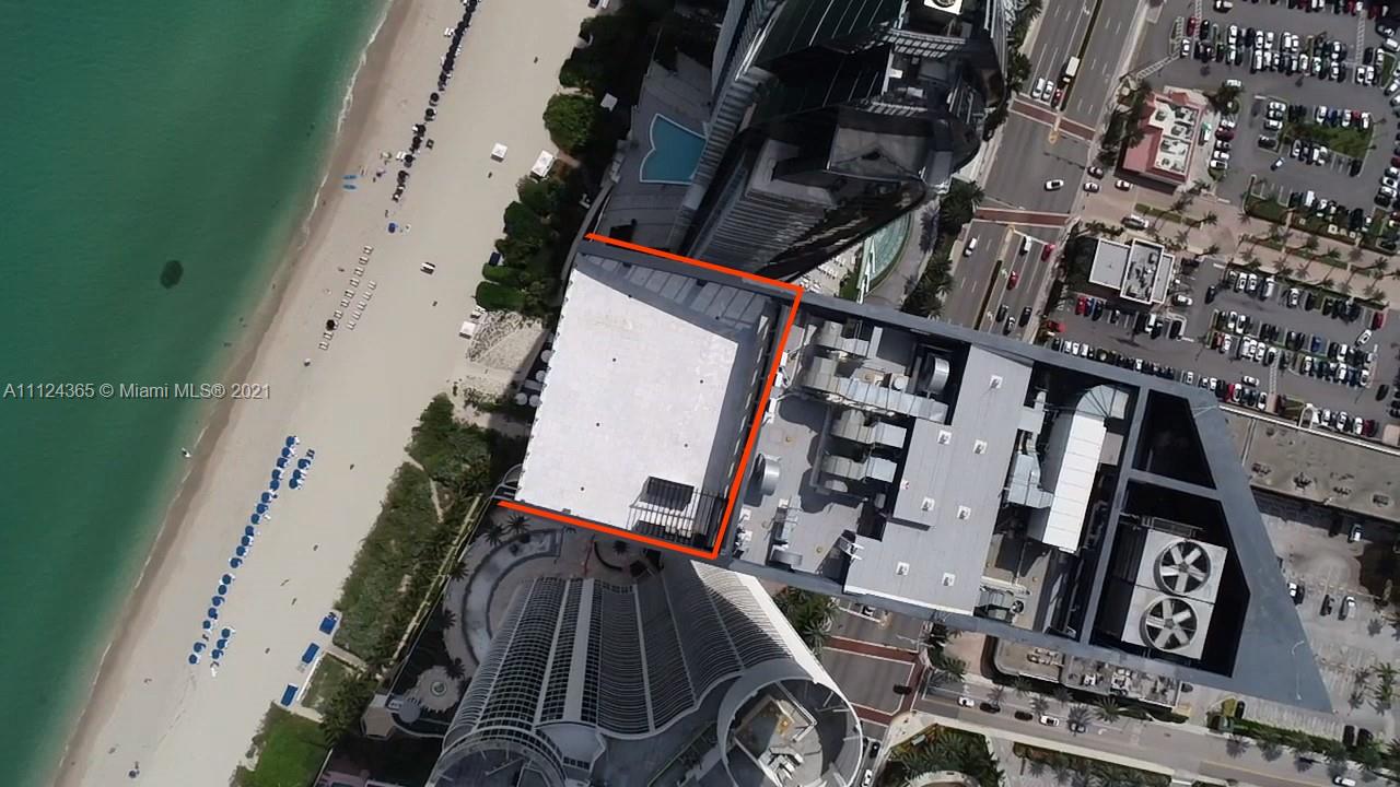 Oceanfront penthouse balcony with stunning views at 17141 Collins Ave, Miami