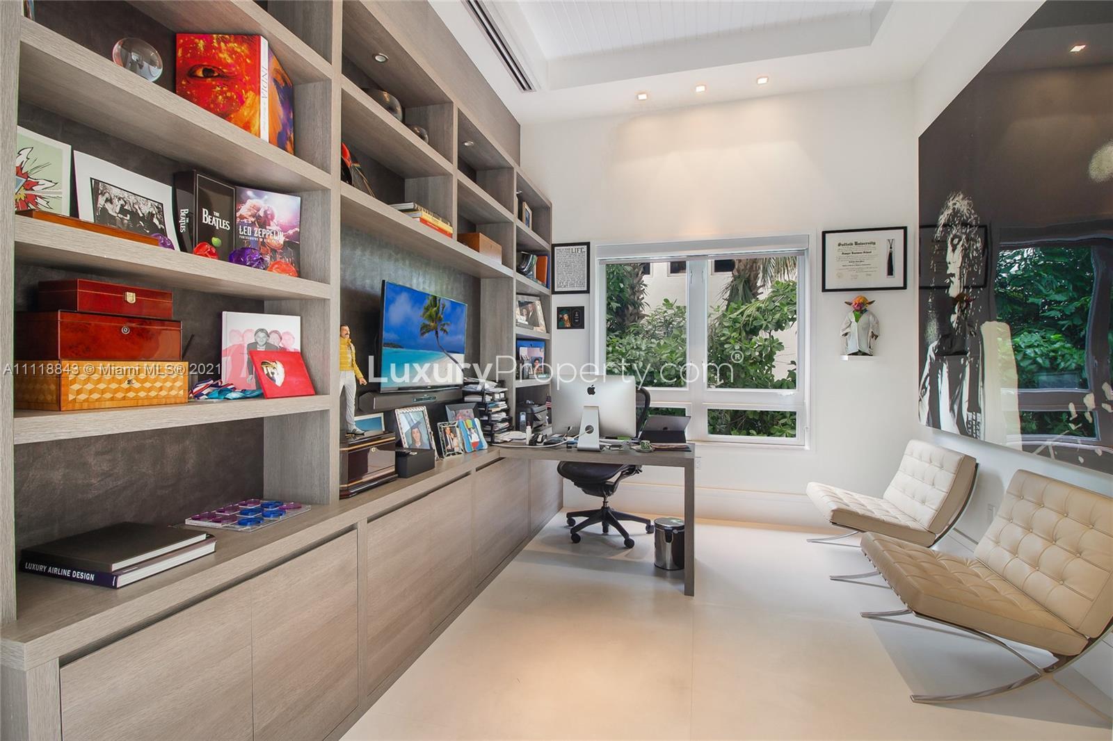 Wine cellar in luxury waterfront villa, 750 S Mashta Dr, Miami, for sale