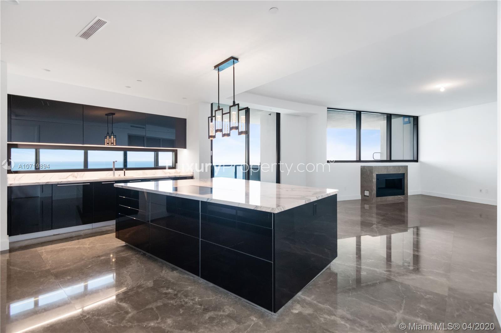 Stunning ocean view from luxury Miami duplex balcony at 18555 Collins Ave, Florida