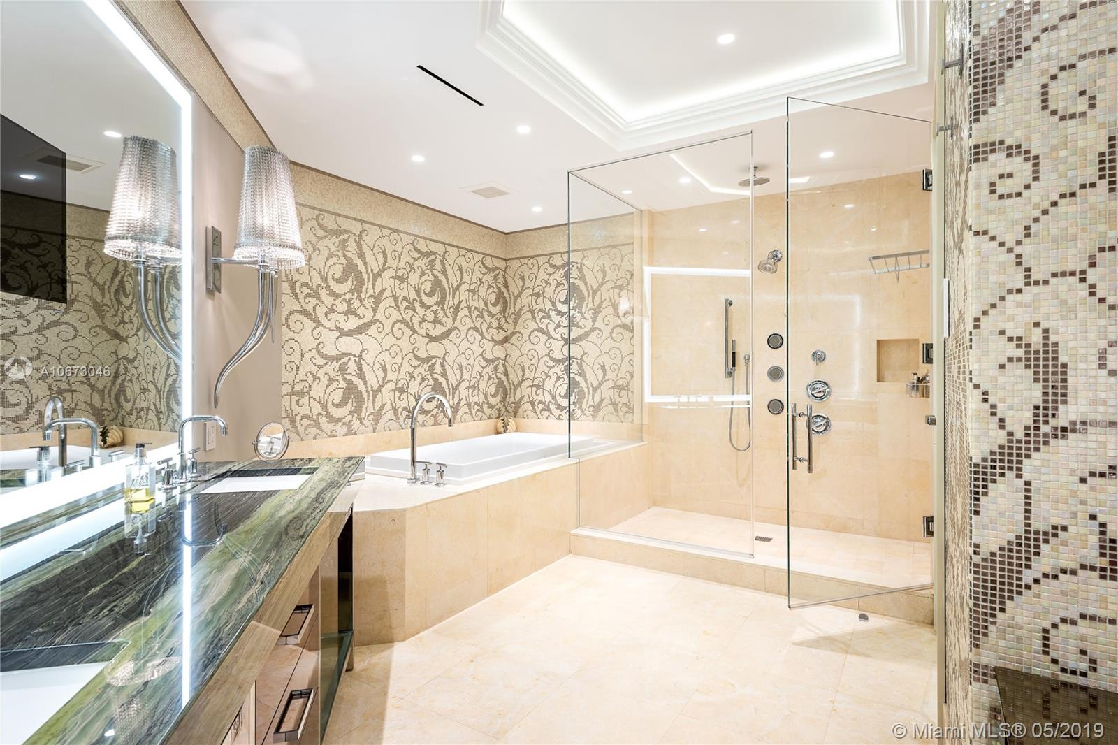 Luxury living room in 3-bed condo, St. Regis Bal Harbour, Miami, ocean view