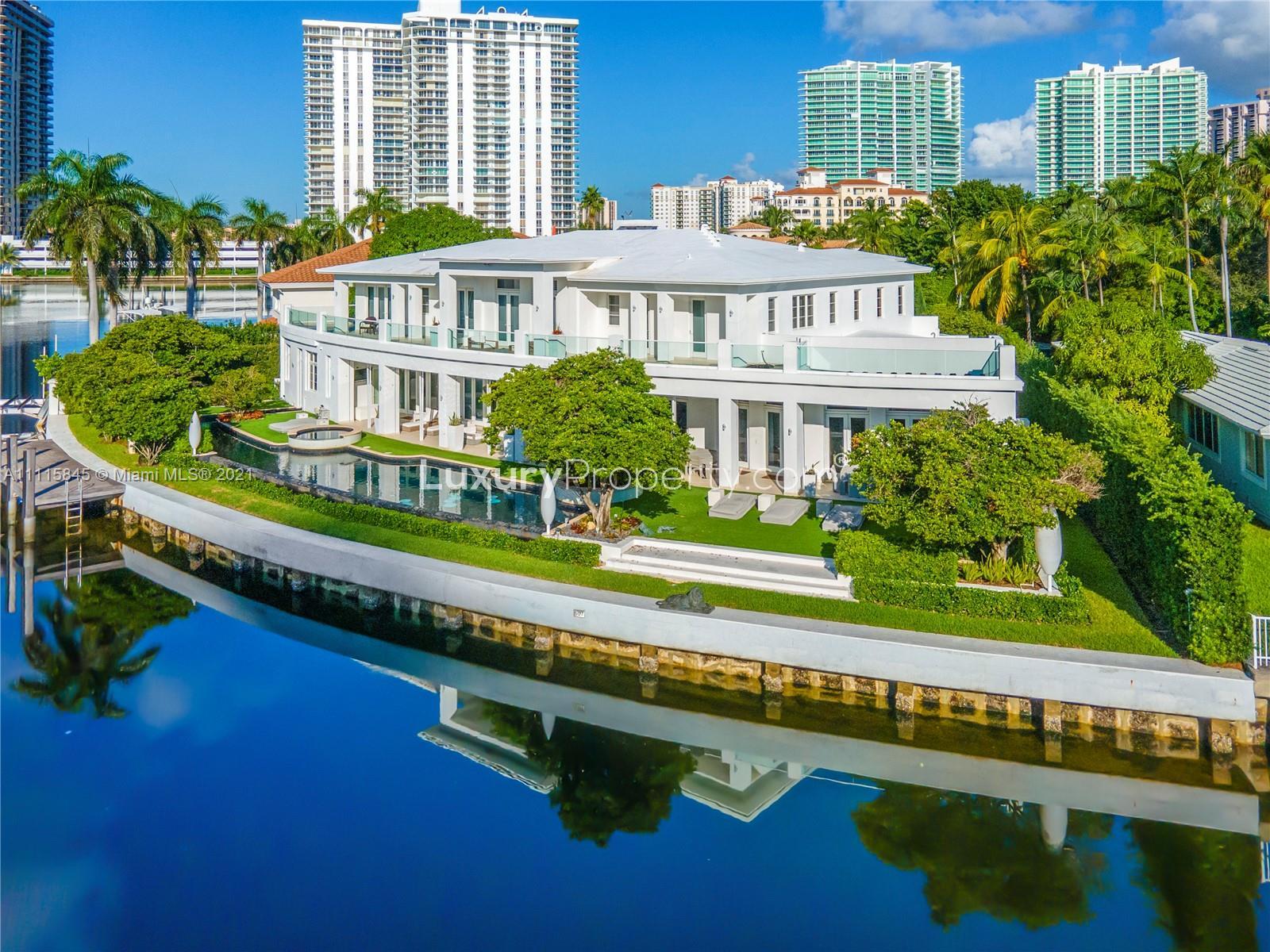 Luxury waterfront villa for sale in Golden Beach, Florida with stunning views