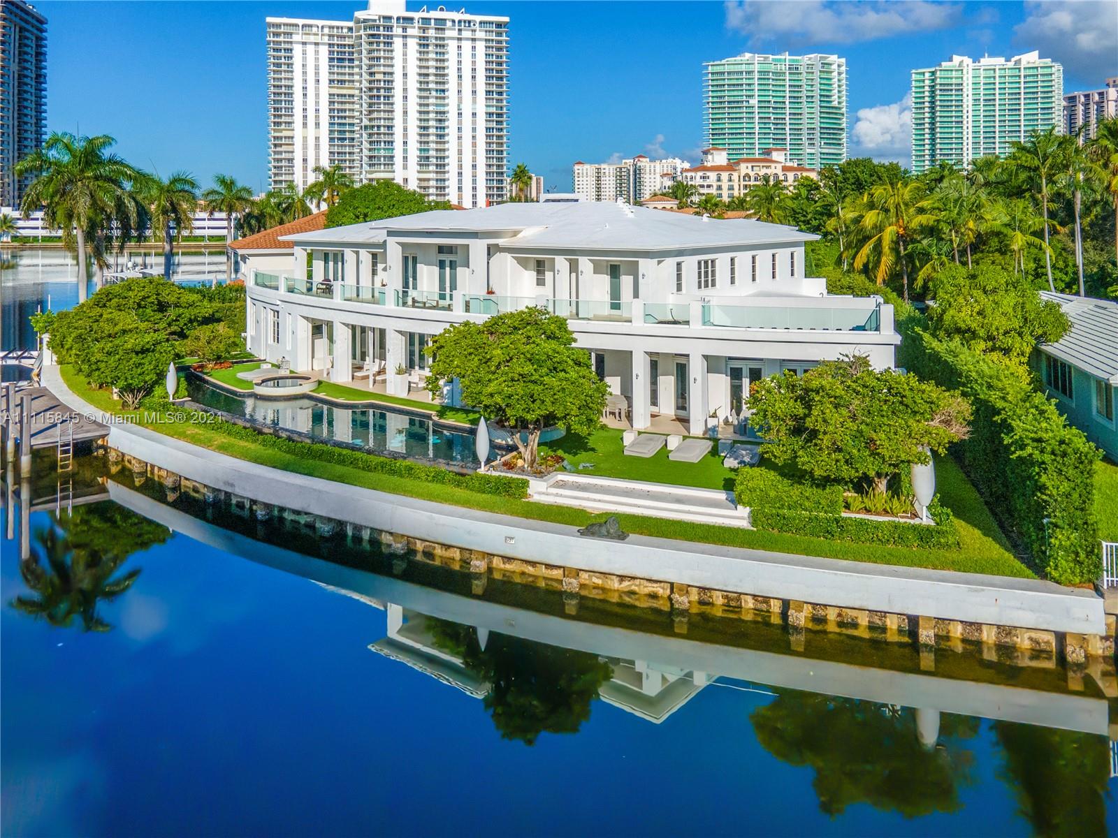 Luxury waterfront villa for sale in Golden Beach, Florida with stunning views
