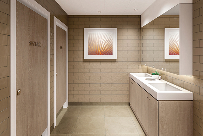 Modern kitchen in one-bedroom apartment at Eaton Place, Jumeirah Village Circle, for sale