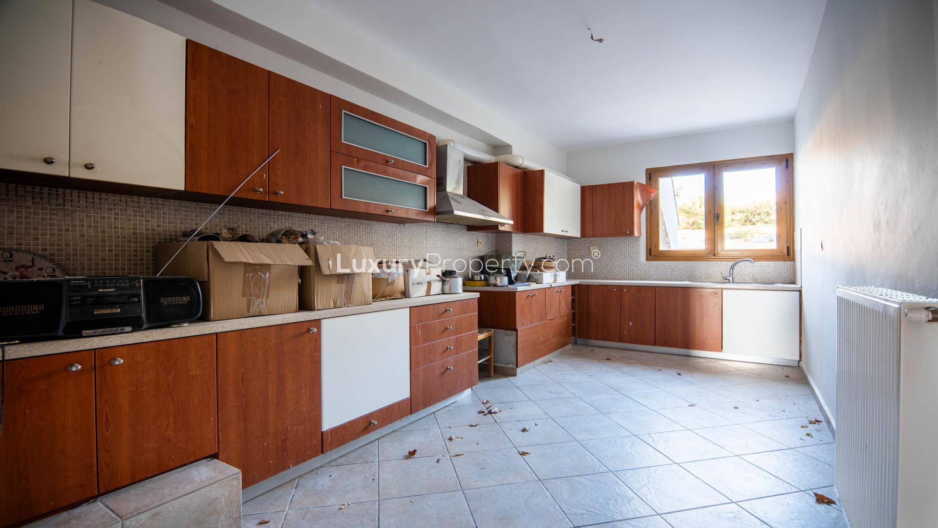 Recently renovated country house villa with tennis court near Athens riviera in Greece