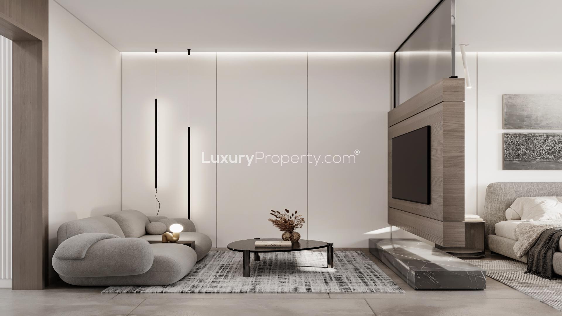 Modern studio bedroom in Aveline Residences, Jumeirah Village Circle, for sale. Ref: LP39067
