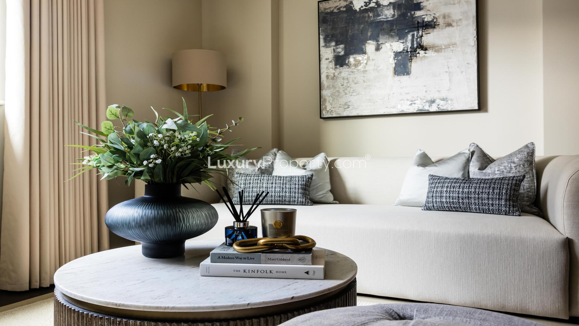 Exquisite studio apartment interior in TCRW Soho, Central London, featuring modern decor