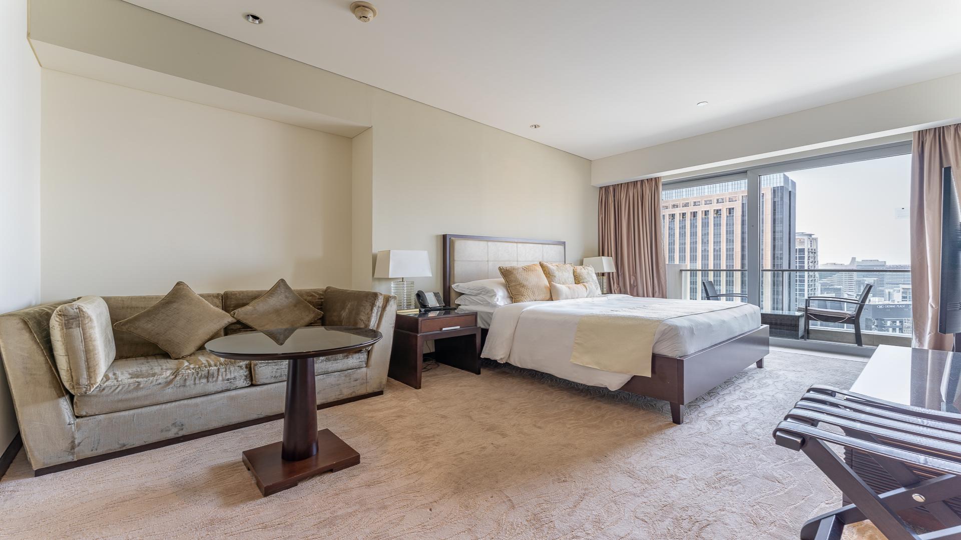 Studio apartment interior with marina view, JW Marriott, Dubai Marina, for sale