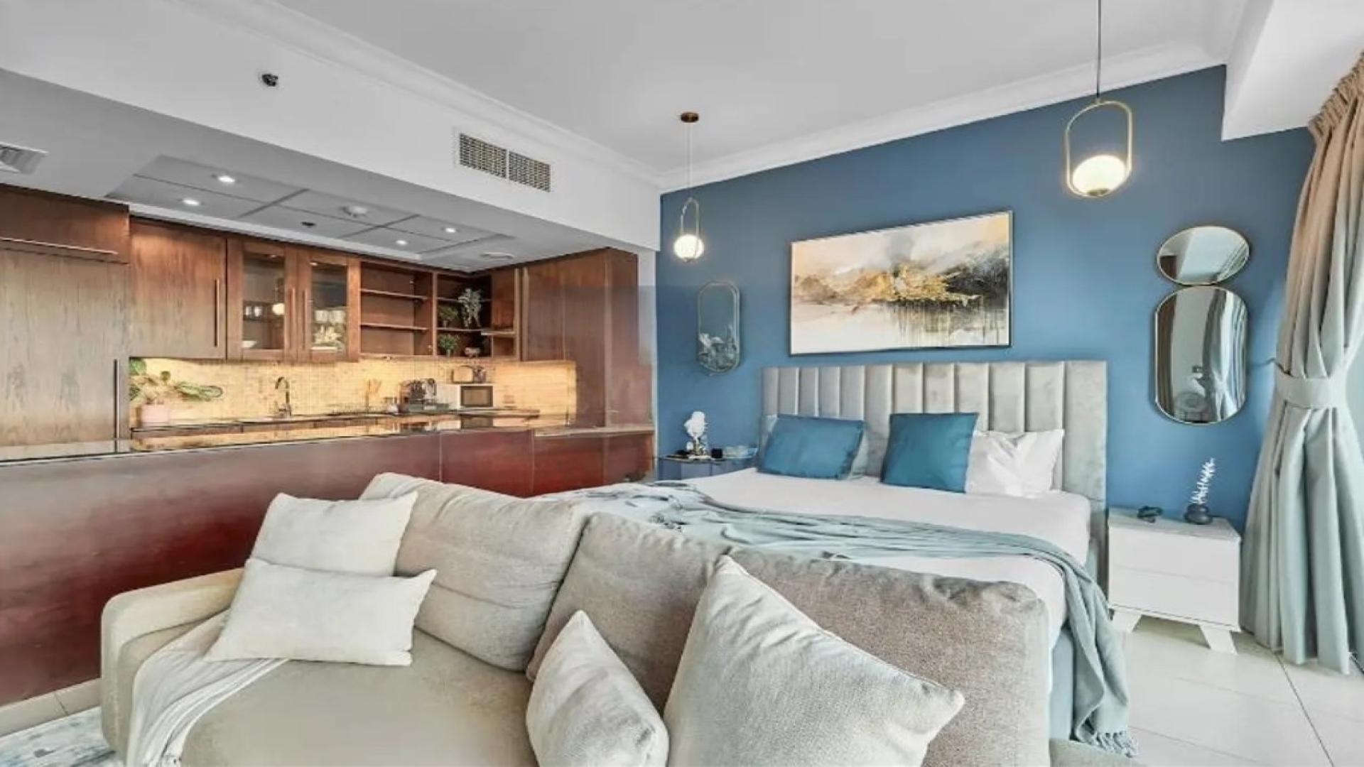 Furnished studio apartment with city view at 8 Boulevard Walk, Downtown Dubai