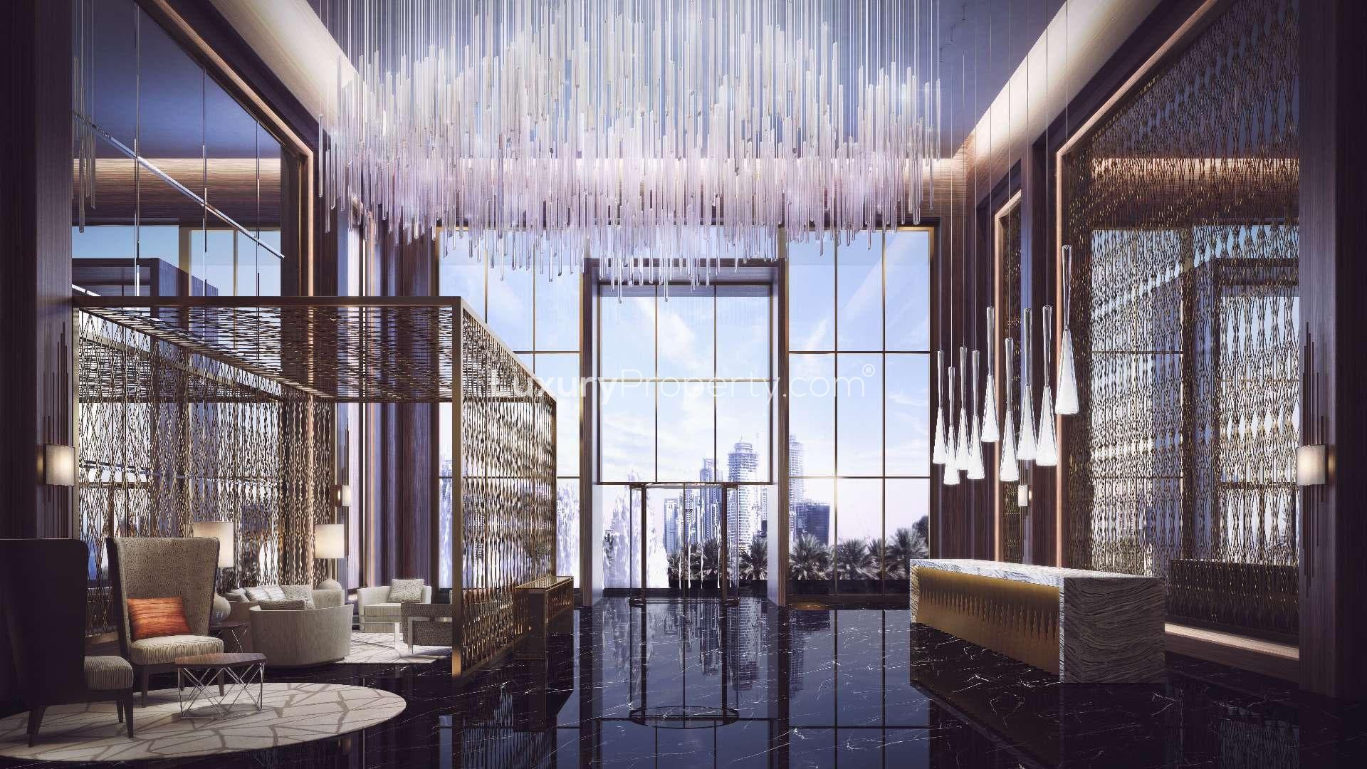 Luxurious studio apartment interior in Aykon City Tower A, featuring modern decor and city view