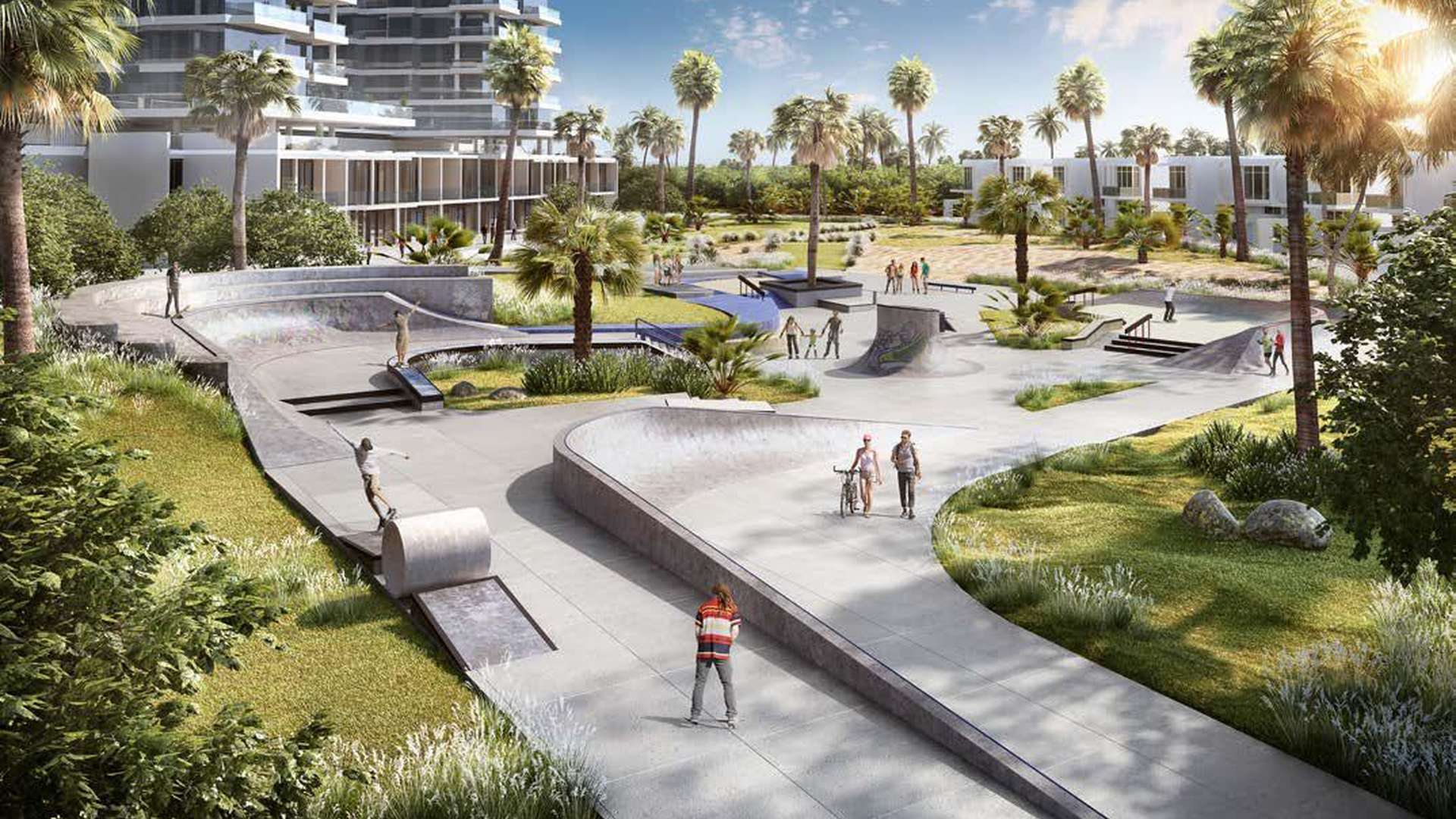 Studio apartment interior at Bella Vista, Damac Hills, Dubailand with modern decor and furnishings