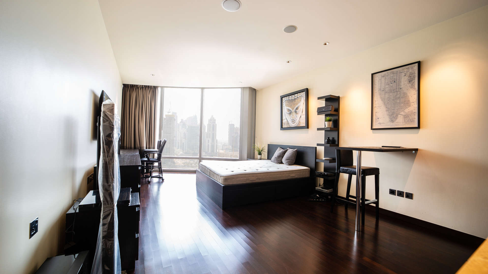 View of Burj Khalifa exterior, luxury studio apartment for sale, Downtown Dubai