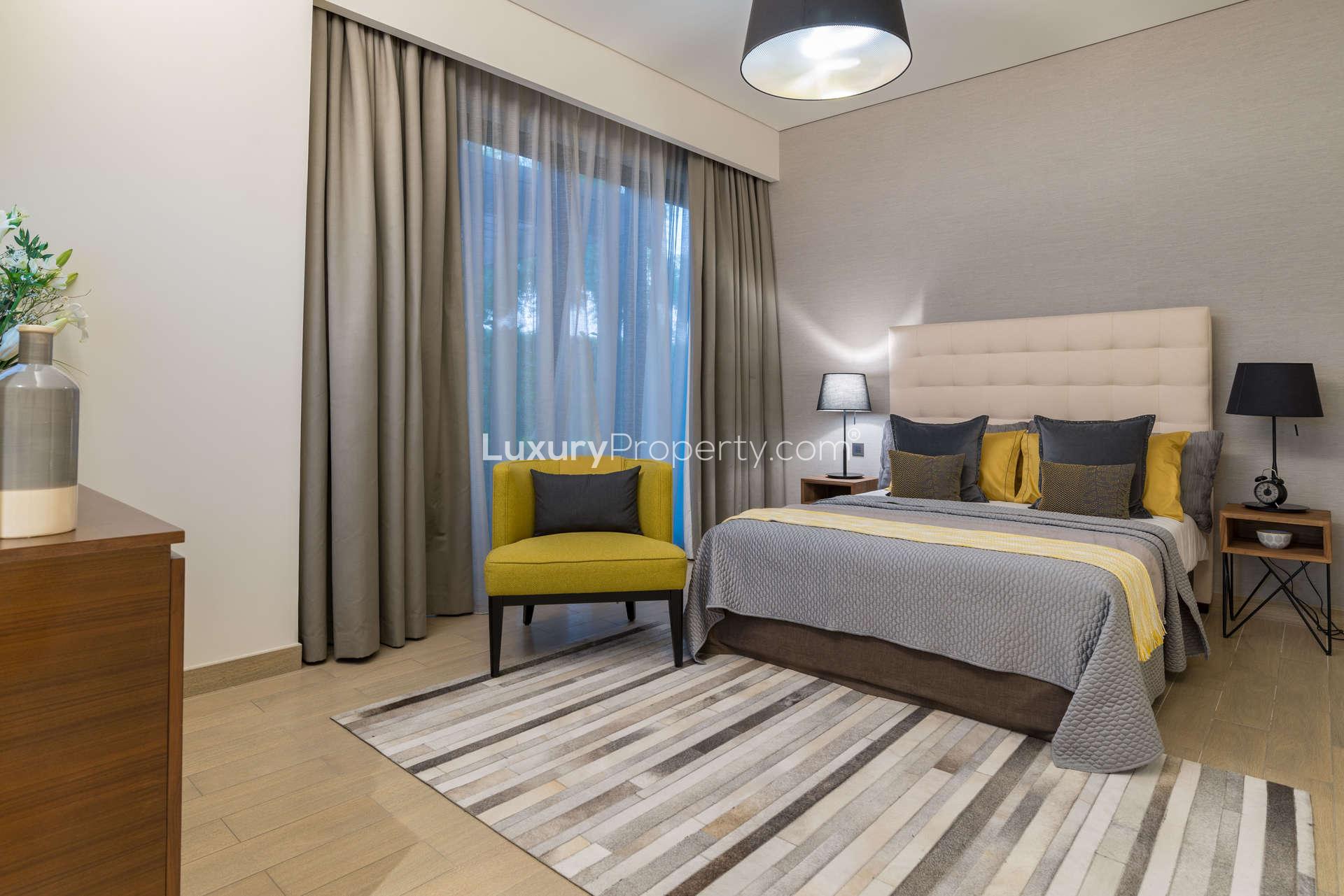 N/A,Studio bedroom interior at Sobha Hartland, Mohammed Bin Rashid City, with modern furnishings