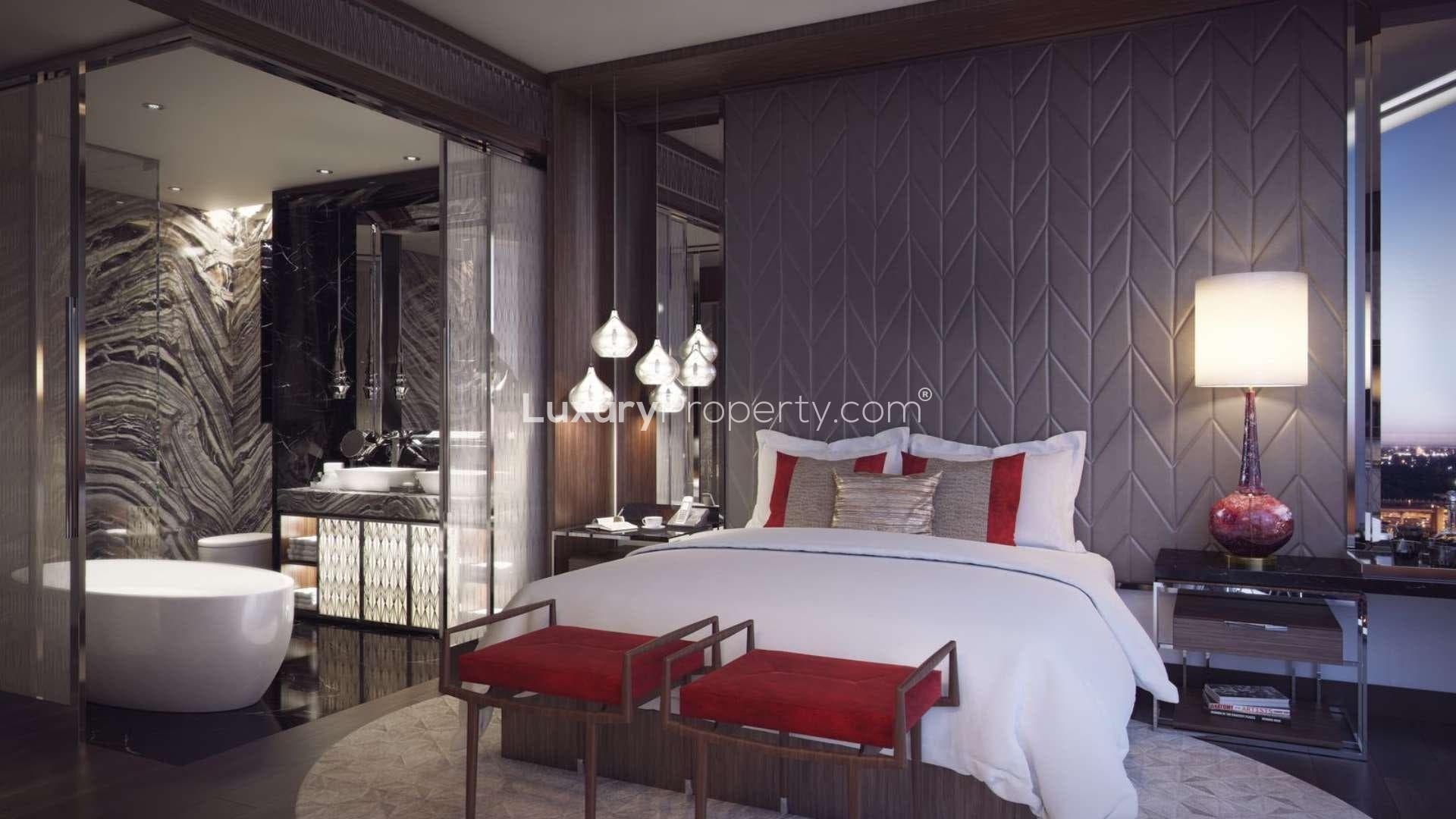 High-floor studio apartment with city view in Aykon City, Business Bay. Elegant interior design